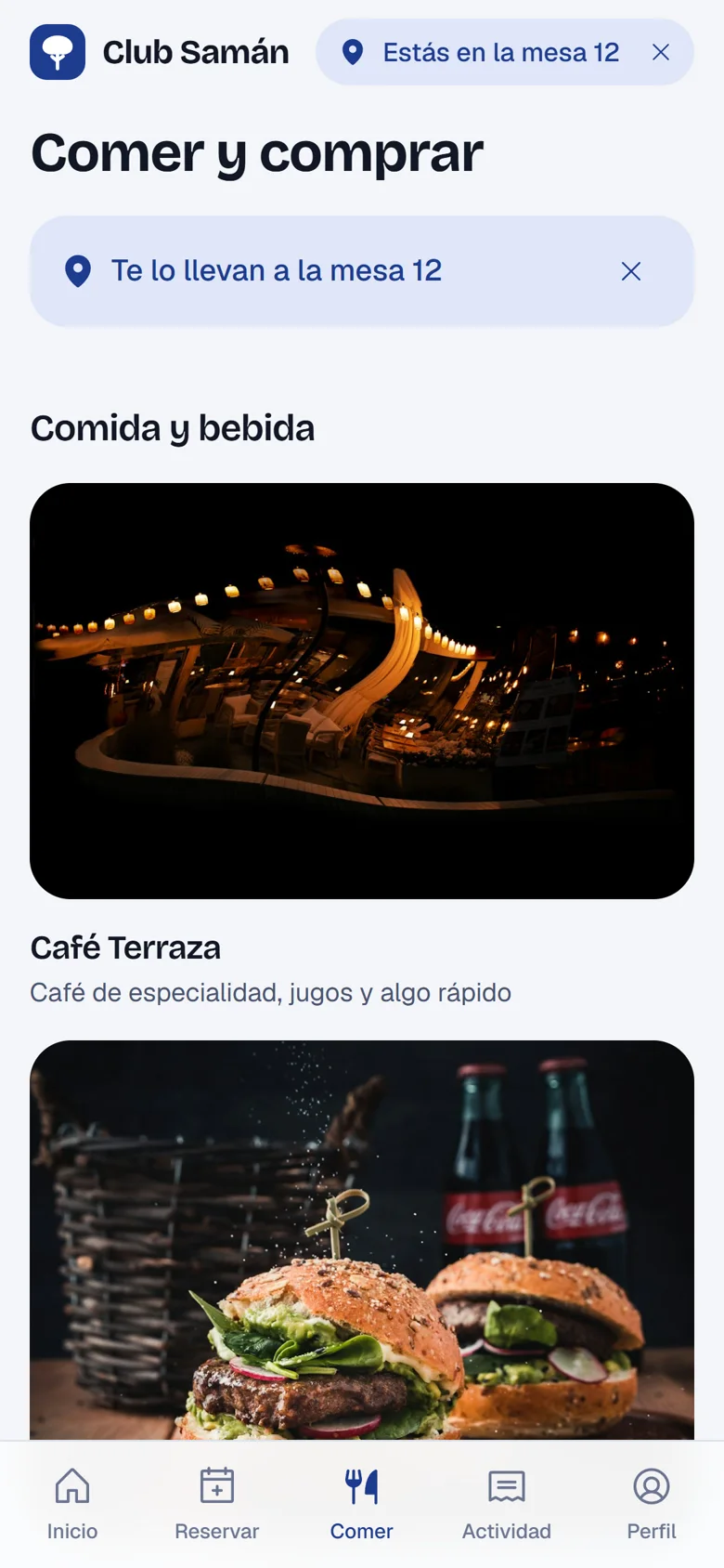Pedido desde la mesa 12